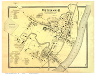 Windsor Village (Custom), Vermont 1869 Old Town Map Reprint - Windsor Co.
