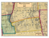 Leicester, Vermont 1857 Old Town Map Custom Print - Addison Co.