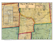 Weybridge Poster, Vermont 1857 Old Town Map Custom Print - Addison Co.