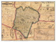 Williston Poster Map, 1857 Old Town Map Custom Print - Chittenden Co. VT