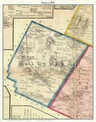 Braintree, Vermont 1858 Old Town Map Custom Print - Orange Co.
