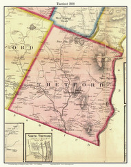 Thetford, Vermont 1858 Old Town Map Custom Print - Orange Co.