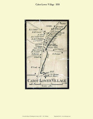 Cabot Lower Village, Vermont 1858 Old Town Map Custom Print - Washington Co.