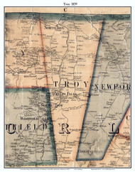Troy, Vermont 1859 Old Town Map Custom Print - Orleans Co.