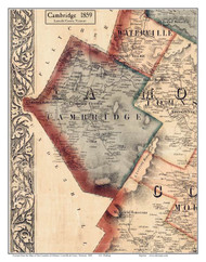 Cambridge, Vermont 1859 Old Town Map Custom Print - Lamoille Co.