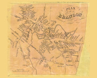 Brandon Village, Vermont 1854 Old Town Map Custom Print - Rutland Co.