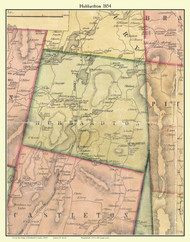 Hubbardton, Vermont 1854 Old Town Map Custom Print - Rutland Co.