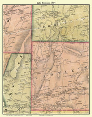 Lake Bomoseen, Vermont 1854 Old Town Map Custom Print - Rutland Co.