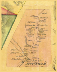Pittsfield Village, Vermont 1854 Old Town Map Custom Print - Rutland Co.