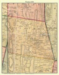 Pittsford, Vermont 1854 Old Town Map Custom Print - Rutland Co.