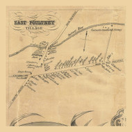 East Poultney Village, Vermont 1854 Old Town Map Custom Print - Rutland Co.