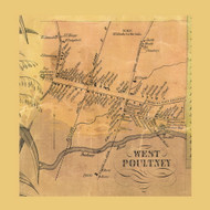 West Poultney Village, Vermont 1854 Old Town Map Custom Print - Rutland Co.