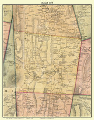 Rutland, Vermont 1854 Old Town Map Custom Print - Rutland Co.