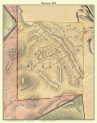 Sherburne, Vermont 1854 Old Town Map Custom Print - Rutland Co.