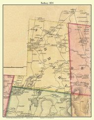 Sudbury, Vermont 1854 Old Town Map Custom Print - Rutland Co.