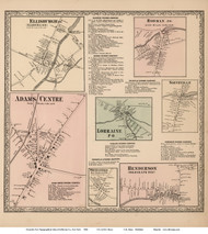 Adams Centre, Ellisburgh, Rodman, Lorraine, Smithville, Whiteville, and Henderson Villages - Adams, New York 1864 - Old Town Map Reprint - Jefferson Co.