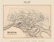 Dexter - Brownville, New York 1864 - Old Town Map Reprint - Jefferson Co.