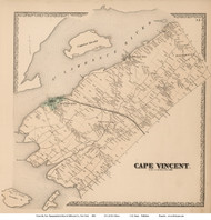 Cape Vincent, New York 1864 - Old Town Map Reprint - Jefferson Co.