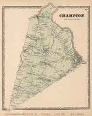 Champion, New York 1864 - Old Town Map Reprint - Jefferson Co.