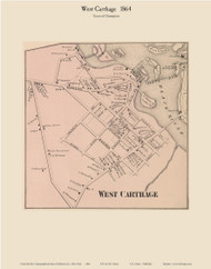 West Carthage - Champion, New York 1864 - Old Town Map Reprint - Jefferson Co.