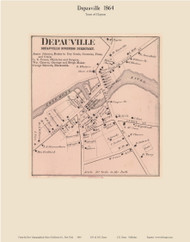 Depauville - Clayton, New York 1864 - Old Town Map Reprint - Jefferson Co.