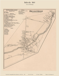 Belleville - Ellisburgh, New York 1864 - Old Town Map Reprint - Jefferson Co.
