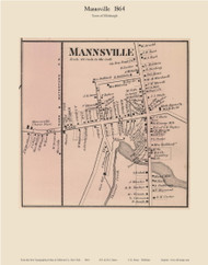 Mannsville - Ellisburgh, New York 1864 - Old Town Map Reprint - Jefferson Co.