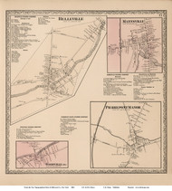 Belleville, Mannsville, Pierrepont Manor, and Woodvile Village - Ellisburgh, New York 1864 - Old Town Map Reprint - Jefferson Co.