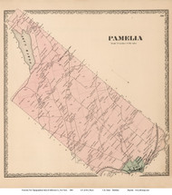 Pamelia, New York 1864 - Old Town Map Reprint - Jefferson Co.