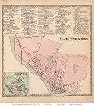 North Watertown Town and Juhelville Village, New York 1864 - Old Town Map Reprint - Jefferson Co.