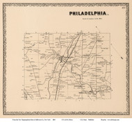 Philadelphia, New York 1864 - Old Town Map Reprint - Jefferson Co.