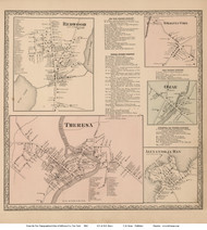 Theresa, Redwood, Spragues Corners, Omar and Alexandria Bay Villages - Theresa, New York 1864 - Old Town Map Reprint - Jefferson Co.