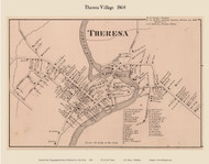 Theresa Village, New York 1864 - Old Town Map Reprint - Jefferson Co.