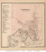 Carthage - Wilna, New York 1864 - Old Town Map Reprint - Jefferson Co.
