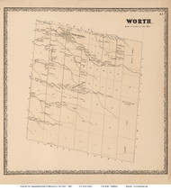 Worth, New York 1864 - Old Town Map Reprint - Jefferson Co.