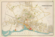 Port Chester Village, New York 1893 - Old Town Map Reprint - Westchester Co. Atlas