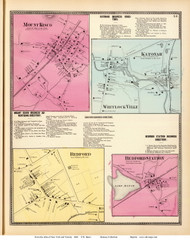 Bedford, Bedford Station, Mount Kisco, Whitlockville and Katonah Villages, New York 1868 - Old Town Map Reprint - Westchester Co. - NYC Vicinity Atlas