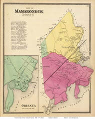 Mamaroneck Town and Orienta Village, New York 1868 - Old Town Map Reprint - Westchester Co. - NYC Vicinity Atlas
