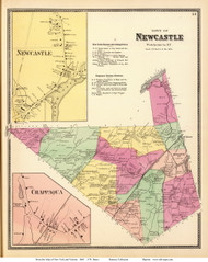 Newcastle Town, Newcastle and Chappaqua Villages, New York 1868 - Old Town Map Reprint - Westchester Co. - NYC Vicinity Atlas