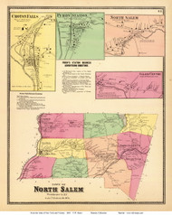 North Salem Town, Croton Falls, Purdy Station, North Salem, and Salem Centre Villages, New York 1868 - Old Town Map Reprint - Westchester Co. - NYC Vicinity Atlas