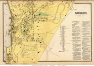 Singsing Village - Ossining, New York 1868 - Old Town Map Reprint - Westchester Co. - NYC Vicinity Atlas