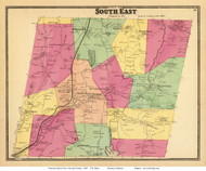 South East, New York 1868 - Old Town Map Reprint - Putnam Co. - NYC Vicinity Atlas