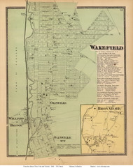 Wakefield, Olinvile, Williams Bridge and Bronxdale Villages - Westchester, New York 1868 - Old Town Map Reprint - Westchester Co. - NYC Vicinity Atlas