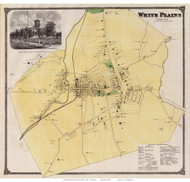 White Plains, New York 1868 - Old Town Map Reprint - Westchester Co. - NYC Vicinity Atlas