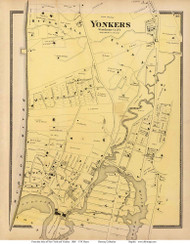 Hudson Park - Yonkers, New York 1868 - Old Town Map Reprint - Westchester Co. - NYC Vicinity Atlas