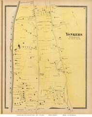 Mt. St. Vincent - Yonkers, New York 1868 - Old Town Map Reprint - Westchester Co. - NYC Vicinity Atlas