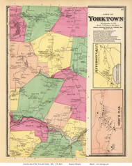 Yorktown Town, Jefferson Valley and Shrub Oak Villages, New York 1868 - Old Town Map Reprint - Westchester Co. - NYC Vicinity Atlas