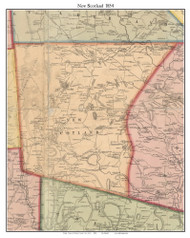 New Scotland, New York 1854 Old Town Map Custom Print - Albany Co.