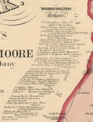 Cohoes Business Directory, New York 1854 Old Town Map Custom Print - Albany Co.