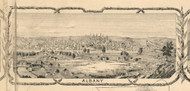 Albany Village Picture, New York 1854 Old Town Map Custom Print - Albany Co.